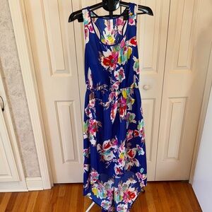 Xhilaration Blue Floral High Low Dress